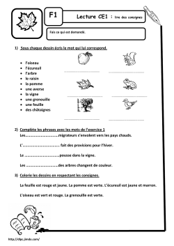 1) Sous chaque dessin écris le mot qui lui correspond. • l