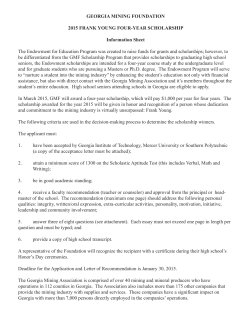 GEORGIA MINING FOUNDATION 2015 FRANK YOUNG FOUR