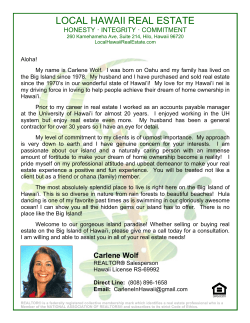 Carlene Wolf - Local Hawaii Real Estate