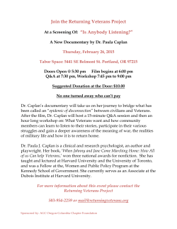 Is Anybody Listening? - Returning Veterans Project