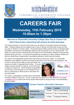 CAREERS FAIR - Stranmillis University College