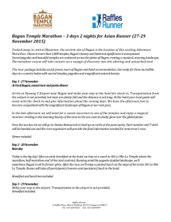 Bagan 3D2N - Raffles Runner