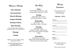 Bulletin February 1 - Rose Hill Friends Church