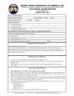 Board Meeting 2015 – Musical Performance Application