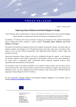 Improving Labour Relations and Social Dialogue in Georgia