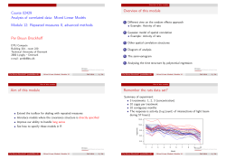 Mixed Linear Models, Module 12 - Repeated measures II, advanced