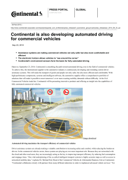 Continental is also developing automated driving for commercial