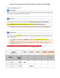Leçon 2A, Épreuve 1