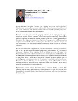 Richard Kalvoda, MAI, CRE, FRICS