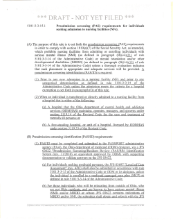 PAS Draft Rules - Long Term Care Ohio