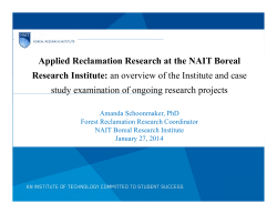 Applied Reclamation Research at the NAIT Boreal Research