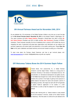 GFI News: July 2014 - Global Fairness Initiative