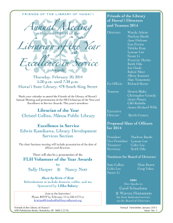 Annual Meeting 2014 newletter