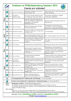 Seminars at KLIVV and FIWI - Veterinärmedizinische Universität Wien