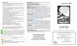 January 4, 2015 - Christian Fellowship Church