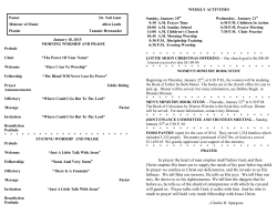 January 11 bulletin - Clear Springs Baptist Church