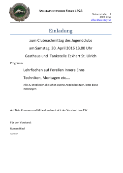 Details zum Clubnachmittag - Angelsportverein Steyr 1923