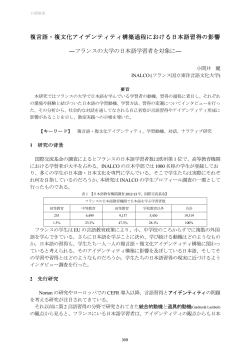 複言語・複文化アイデンティティ構築過程における日本語習得の影響
